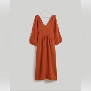 Madewell Lightspun V-Neck Midi Dress